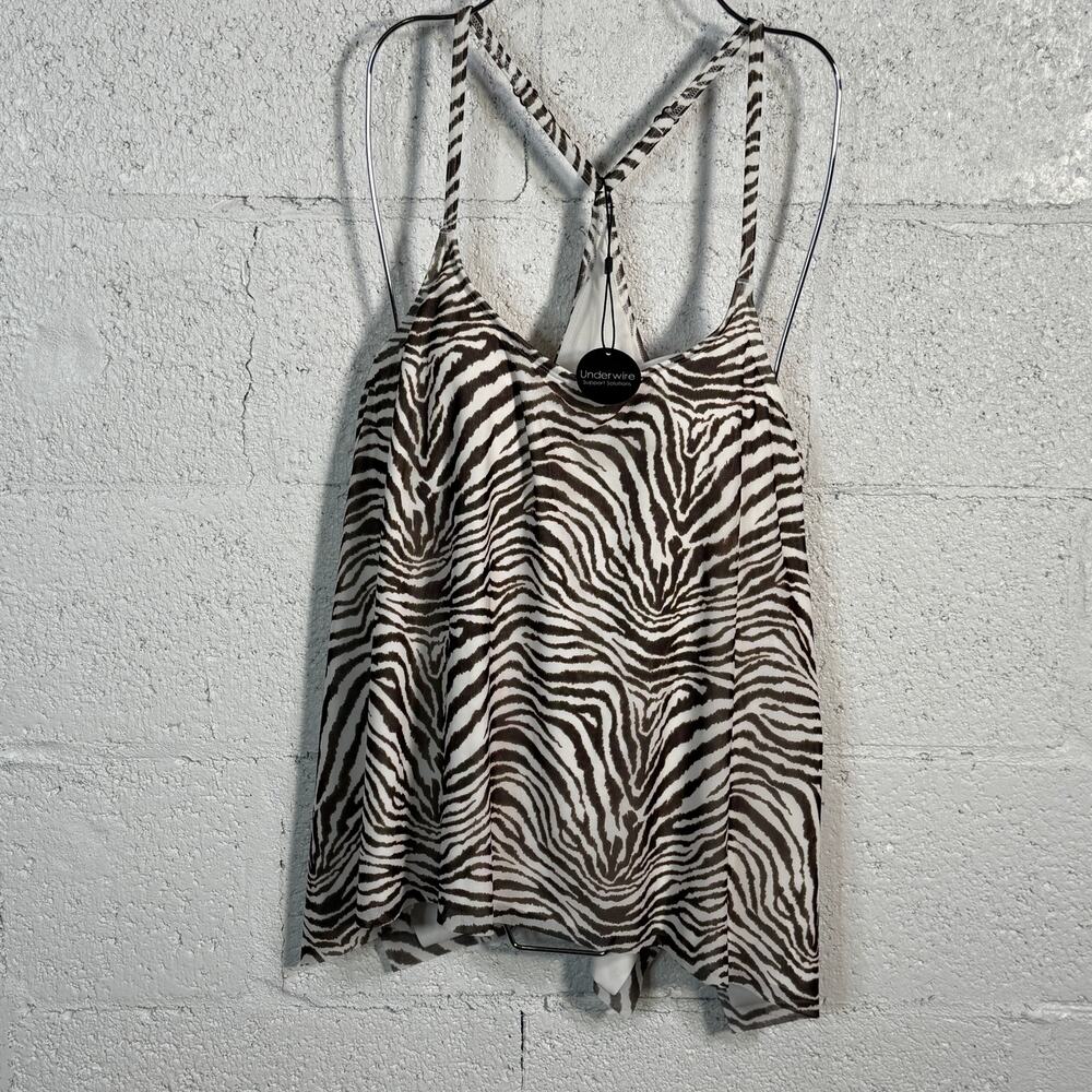 Coco Reef animal print  Mesh Underwire Bra-Sized Tankini Top 34C